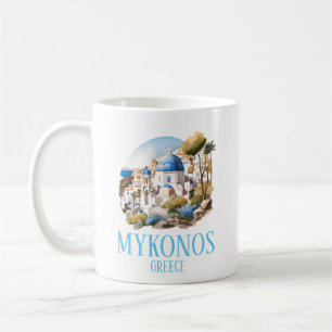 Taza De Café Mykonos Grecia Vintage de la isla griega