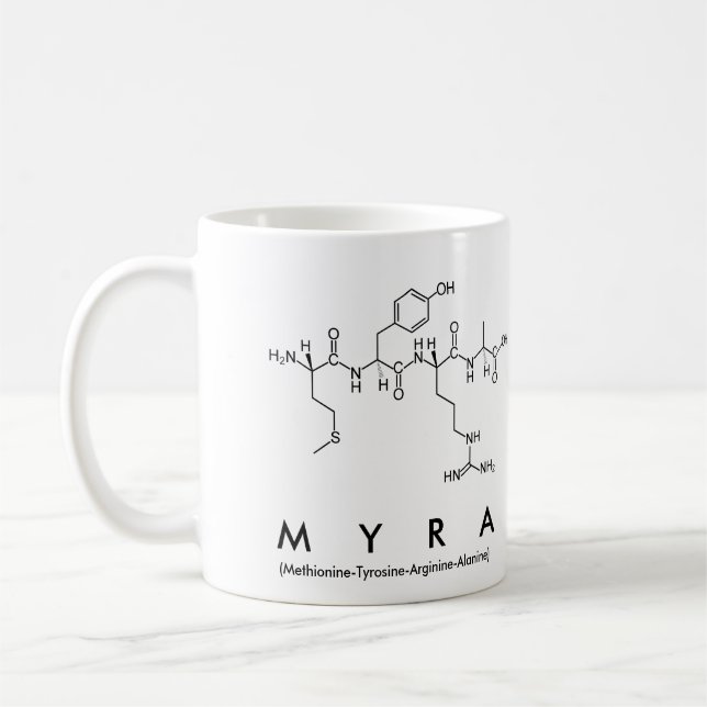 Taza De Café Myra peptide name mug (Izquierda)