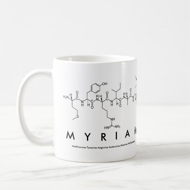 Taza De Café Myriam peptide nombre mug (Izquierda)