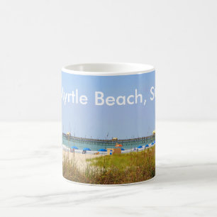 Taza De Café Myrtle Beach, embarcadero de la escena de la playa