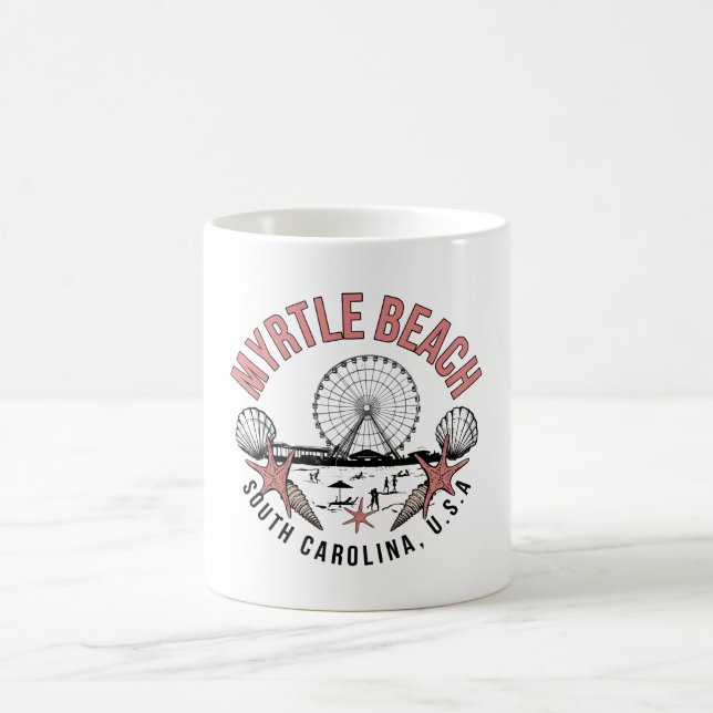 Taza De Café Myrtle Beach Retro Vignette (Centro)