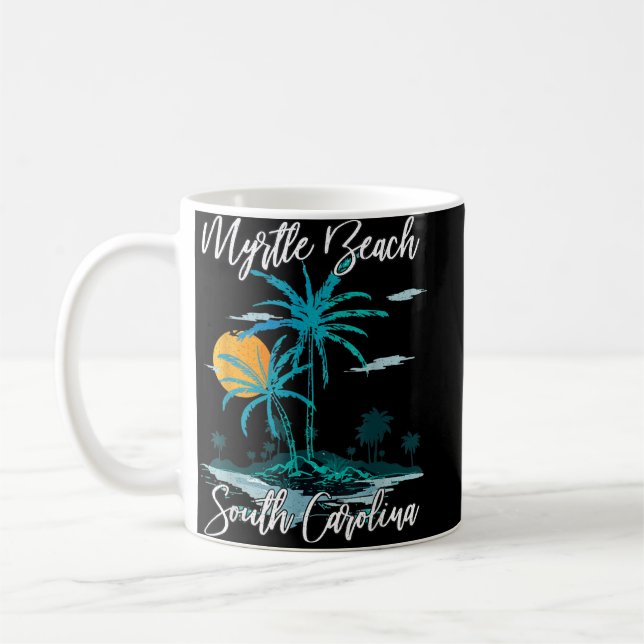 Taza De Café Myrtle Beach South Carolina Beach Summer Surfing P (Izquierda)