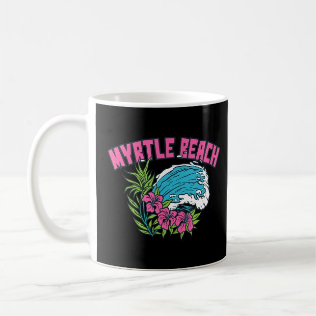 Taza De Café Myrtle Beach South Carolina Summer Sc Tropical Gra (Izquierda)
