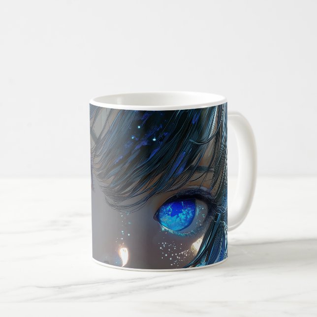 Taza De Café Mysterious Fantasy Girl - Ocean Art Aesthetic (Anverso derecho)