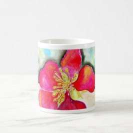 Taza De Café Mystery Pink Flower Watercolor
