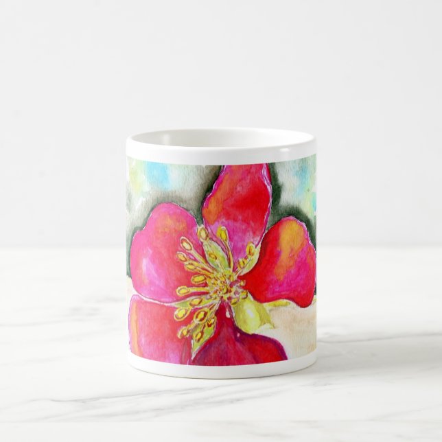 Taza De Café Mystery Pink Flower Watercolor (Centro)