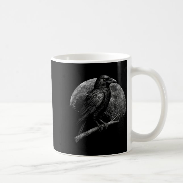 Taza De Café Mystic Raven Moon Dark Folklore Witchcraft Viking  (Derecha)
