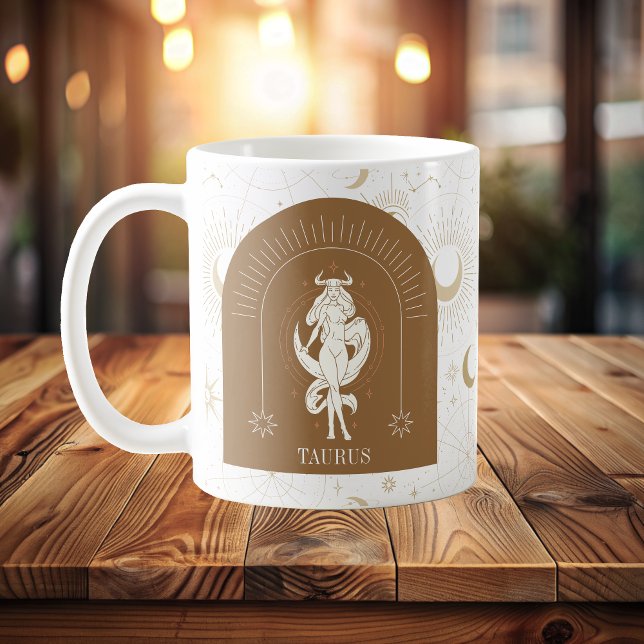 Taza De Café Mystic Taurus Zodiac Stars Horoscope (Mystic Taurus Zodiac Stars Horoscope Coffee Mug)