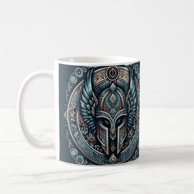 Taza De Café Mystic Viking Rune Helmet (Izquierda)