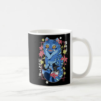 Taza De Café Mystical Blue Tiger Japanese Folk Art Style