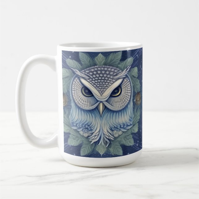 Taza De Café Mystical Fantasy Forest Owl (Izquierda)