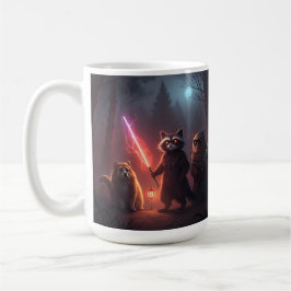 Taza De Café Mystical Forest Battle Animals Art