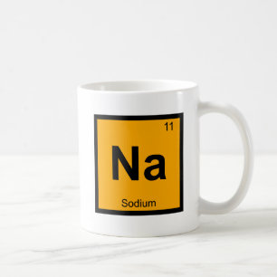 Taza De Café Na - Símbolo de tabla periódica de química sódica