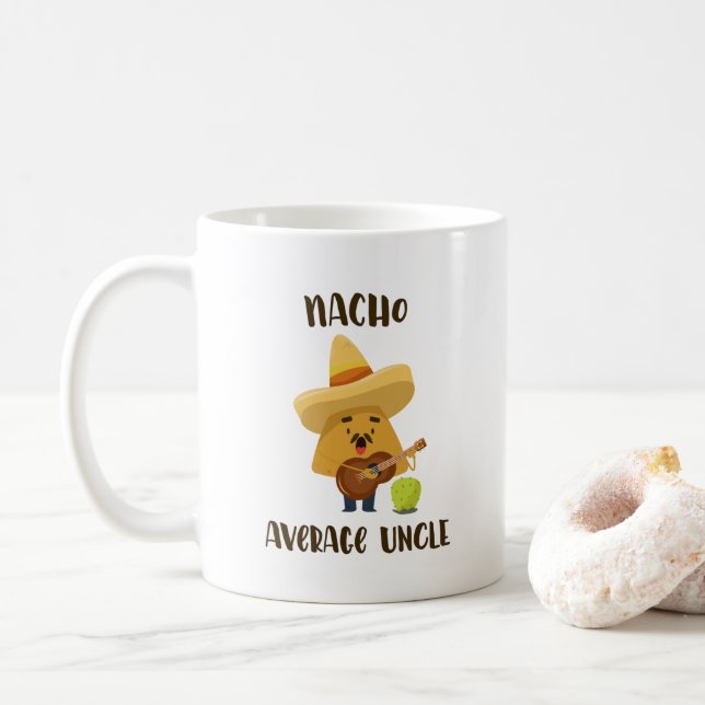 Taza De Café Nacho mexicano Promedio Tío Funny Mug (Con donut)