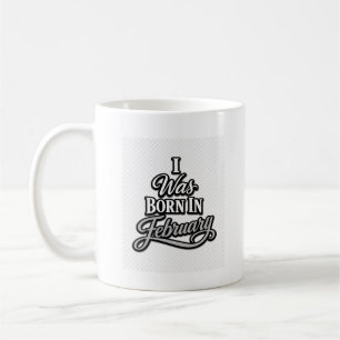 Taza De Café Nací En Febrero Gray Typography Tee