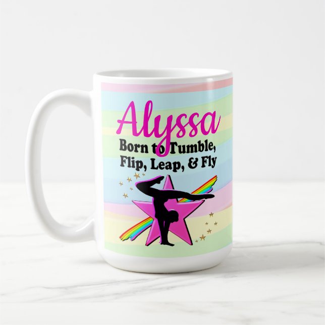 TAZA DE CAFÉ NACIDO A TUMBLE, FLIP, LEAP Y FLOR (Izquierda)