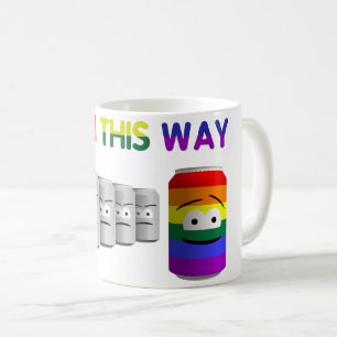 Taza De Café Nacido de esta manera LGBT Rainbow Stripe