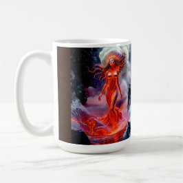 Taza De Café "Nacido del Inferno" - Retrato de mujer volcánica