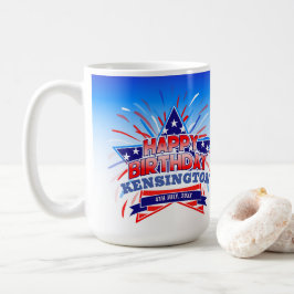 Taza De Café Nacido el 4 de julio, feliz cumpleaños