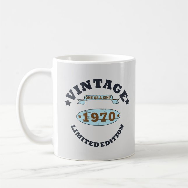 Taza De Café Nacido en 1970 como regalo de cumpleaños (Izquierda)
