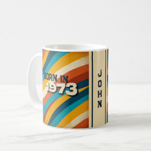 Taza De Café Nacido en 1973 Mug Personalizada - Rayas Groovy de