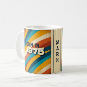 Taza De Café Nacido en 1975 Mug personalizado - Rayas Groovy de