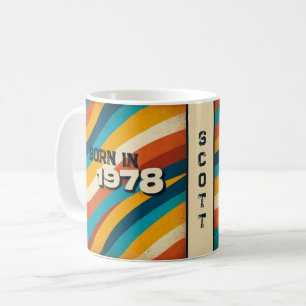 Taza De Café Nacido en 1978 Mug personalizado - Rayas Groovy de