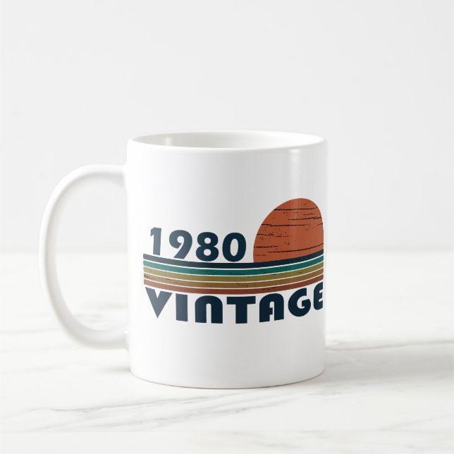 Taza De Café Nacido en 1980 como regalo de cumpleaños (Izquierda)