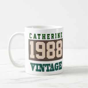 Taza De Café Nacido en 1988, año de nacimiento personalizado