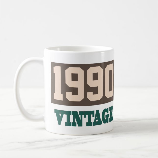 Taza De Café Nacido en 1990 - Celebración de cumpleaños (Izquierda)