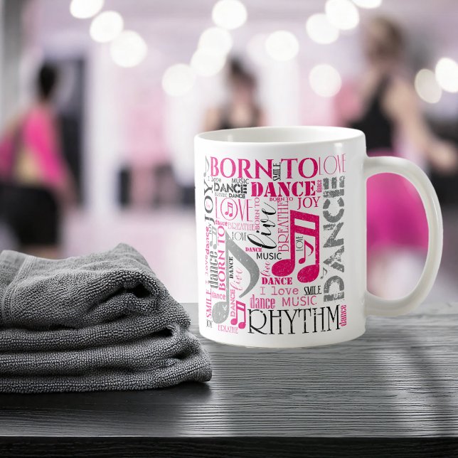 Taza De Café Nacido en Dance Gray rosa ID277 (Subido por el creador)