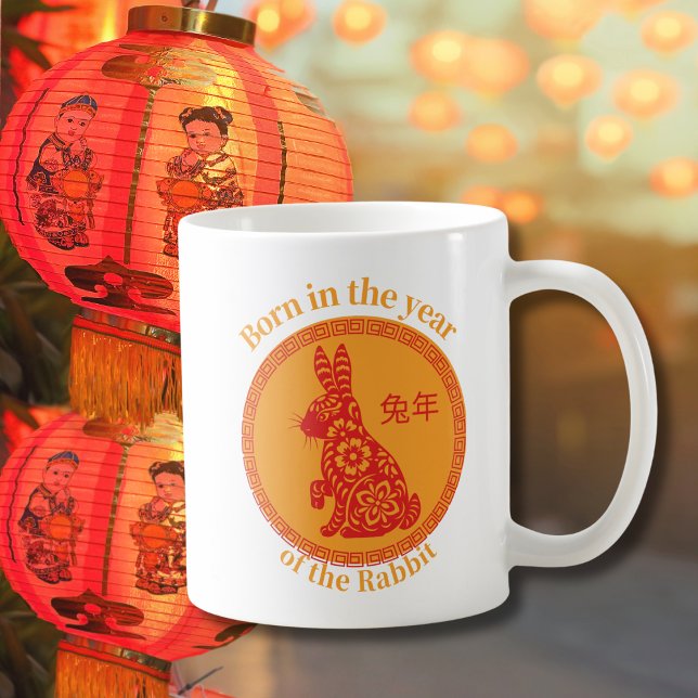 Taza De Café Nacido en el año del Conejo - Zodiaco chino (Subido por el creador)