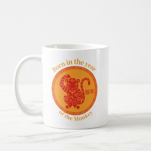 Taza De Café Nacido en el año del mono - Zodiaco chino (Izquierda)