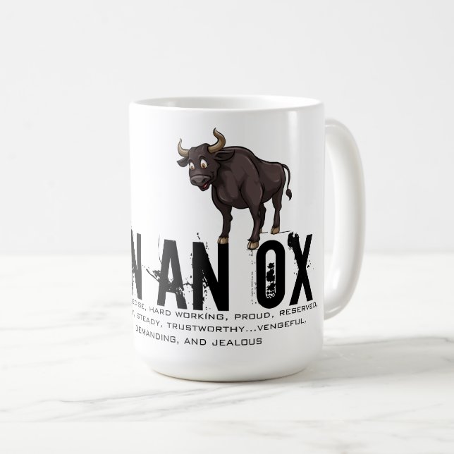 Taza De Café Nacido en el año del sexo ox (Anverso derecho)