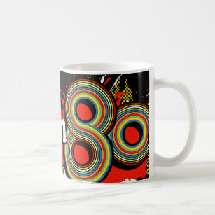 Taza De Café Nacido en el logo negro de los años 80 retro mug
