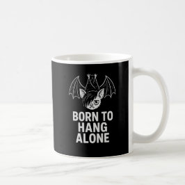 Taza De Café Nacido en Hang solo - Emo Bat | Antisocial