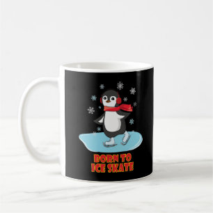 Taza De Café Nacido En Hielo Skate Cute Penguin