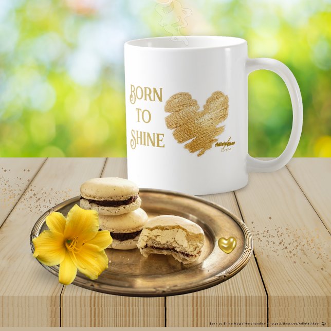 Taza De Café Nacido en Shine Mug por el poeta Adiela Akoo (Born to Shine Mug designed by Poet Adiela Akoo. Shop my store for more fab finds & great gift ideas!)