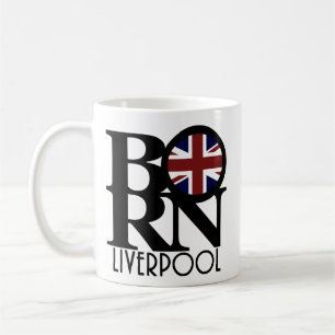 Taza De Café NACIDO Liverpool Inglaterra (bandera del Reino Uni
