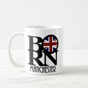 Taza De Café NACIDO Manchester Inglaterra 11oz