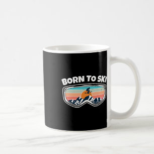Taza De Café Nacido Para Esquiar - Esquiadores Goggles Como Rin