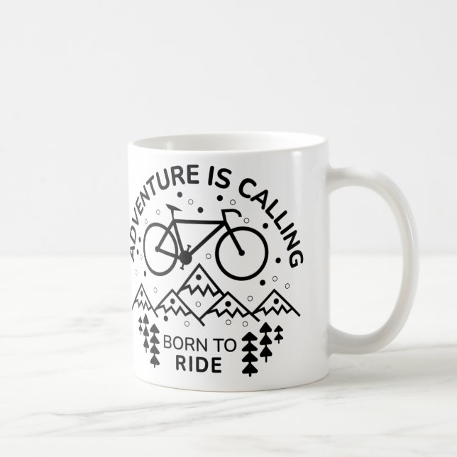 Taza De Café Nacido Para Ir En Bicicleta De Montaña (Derecha)