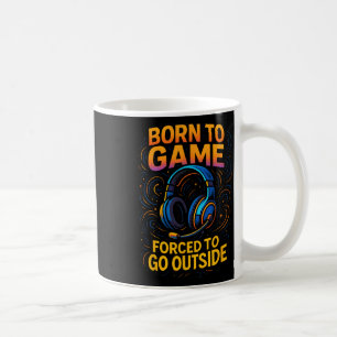 Taza De Café Nacido para jugar - Divertido humor de auriculares