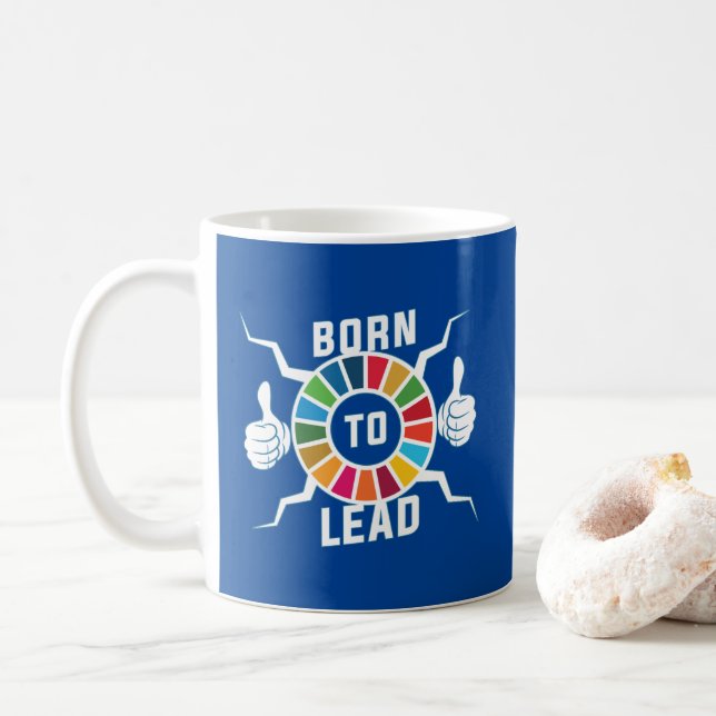 Taza De Café Nacido para liderar el liderazgo de los ODS en la  (Con donut)