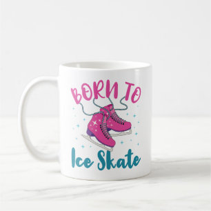 Taza De Café Nacido para patinar sobre hielo Cute Figura Skater
