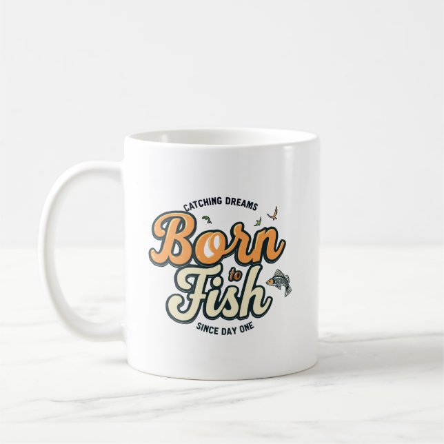 Taza De Café Nacido Para Pescar (Izquierda)