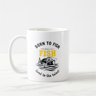 Taza De Café Nacido Para Pescar Y Vivir Para Las Historias