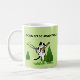 Taza De Café Nacido Para Ser Adventurous Tuxedo Cat Lover