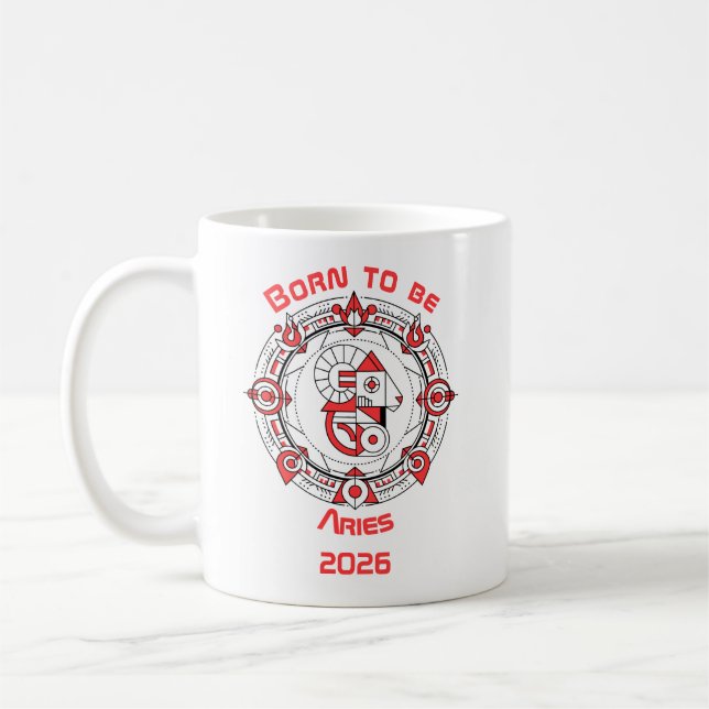 Taza De Café Nacido para ser Aries (Izquierda)