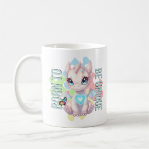 Taza De Café Nacido para ser diseño de dragón único: conciencia